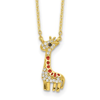 Sterling Silver CZ Giraffe Necklaces