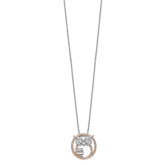 Sterling Silver CZ Owl Necklaces