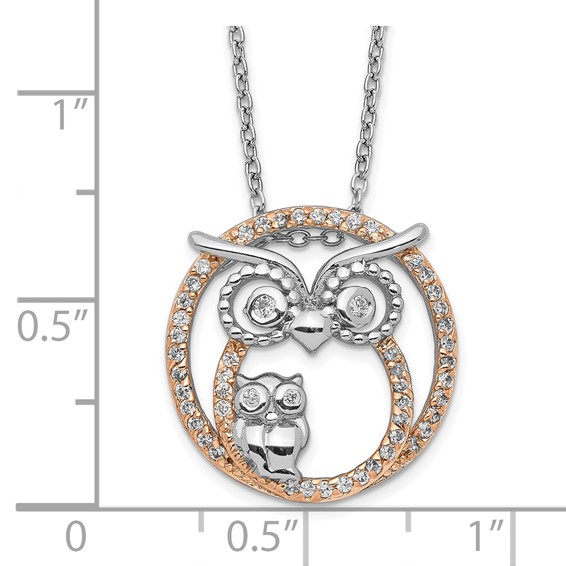 Sterling Silver CZ Owl Necklaces
