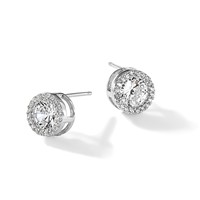 Cheryl M Sterling Silver Rhodium-plated Brilliant-cut CZ Halo Post Earrings view 5