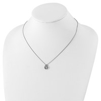 Cheryl M Sterling Silver Rhodium-plated Brilliant-cut Vibrant CZ Teardrop Necklace, 18" view 4