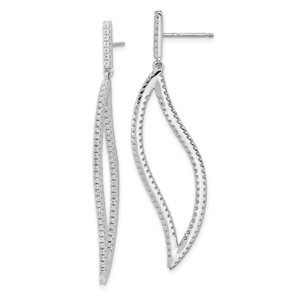 Cheryl M Sterling Silver Rhodium-plated CZ Fancy In and Out Earrings