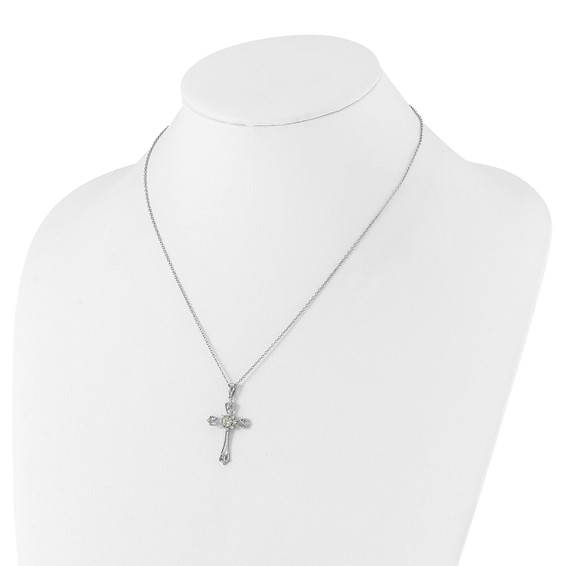 Sterling Silver CZ Cross Necklaces