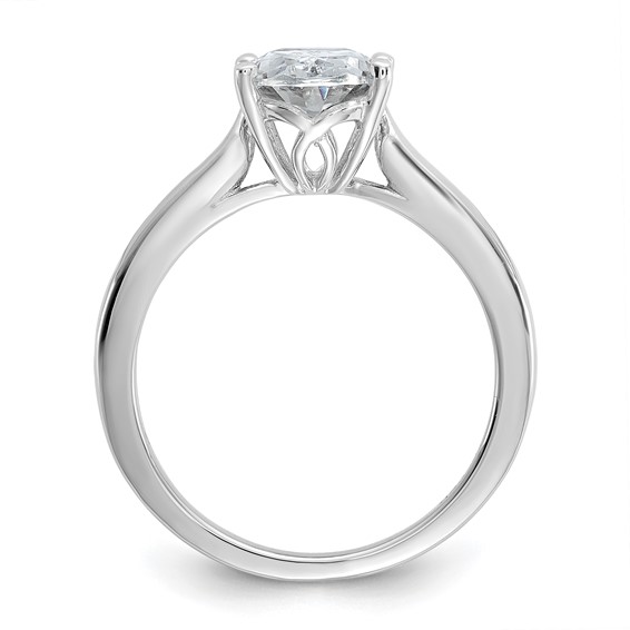 Cheryl M Sterling Silver Rhodium-plated Polished Oval CZ Ring