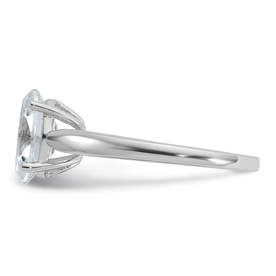 Cheryl M Sterling Silver Rhodium-plated Polished Oval CZ Ring