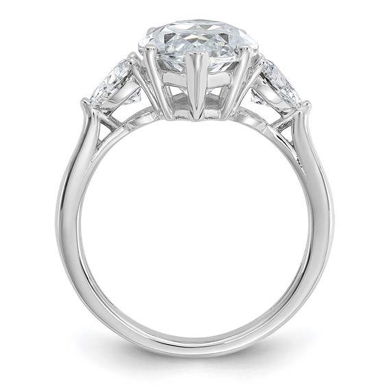 Cheryl M Sterling Silver Rhodium-plated Polished Fancy Marquise & Hearts CZ Ring