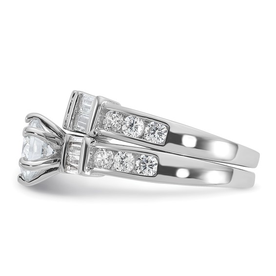 Cheryl M Sterling Silver Rhodium-plated Polished CZ Ring Set