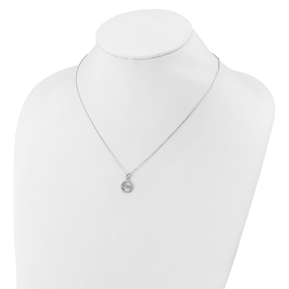 Cheryl M Sterling Silver Rhodium-plated Polished CZ Infinity Necklace and Post Earrings Set