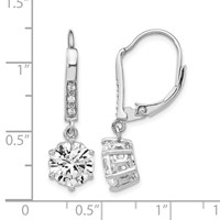 Cheryl M Sterling Silver Rhodium-plated Brilliant-cut CZ Dangle Leverback Earrings view 4
