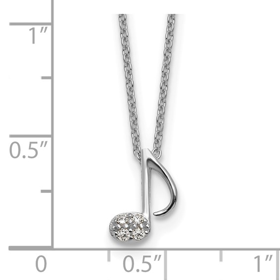 Sterling Silver Mucis Note CZ Necklaces
