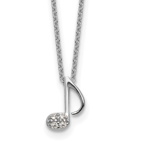 Sterling Silver Mucis Note CZ Necklaces