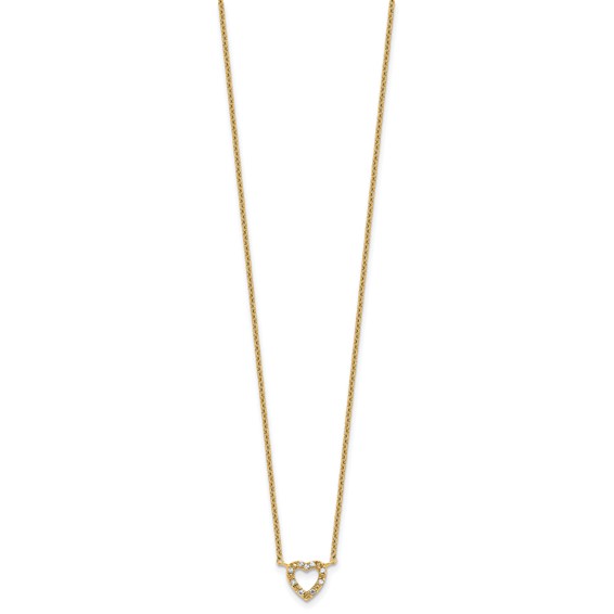 Sterling Silver CZ Heart Necklaces