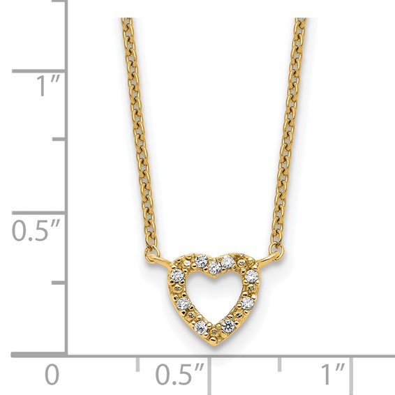 Sterling Silver CZ Heart Necklaces