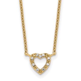 Sterling Silver CZ Heart Necklaces