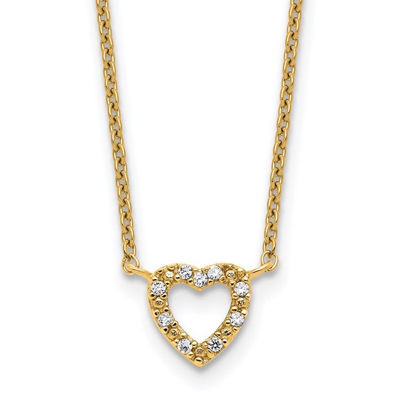 Sterling Silver CZ Heart Necklaces