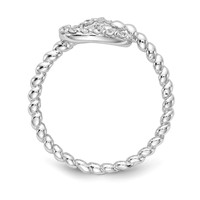 Cheryl M Sterling Silver Rhodium-plated Brilliant-cut CZ Knot Ring view 2