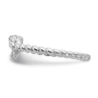 Cheryl M Sterling Silver Rhodium-plated Brilliant-cut CZ Knot Ring view 3