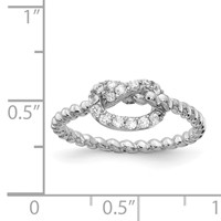 Cheryl M Sterling Silver Rhodium-plated Brilliant-cut CZ Knot Ring view 5