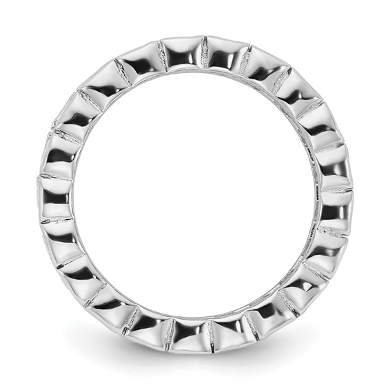 Cheryl M Sterling Silver Rhodium-plated Polished Oval CZ Eternity Ring