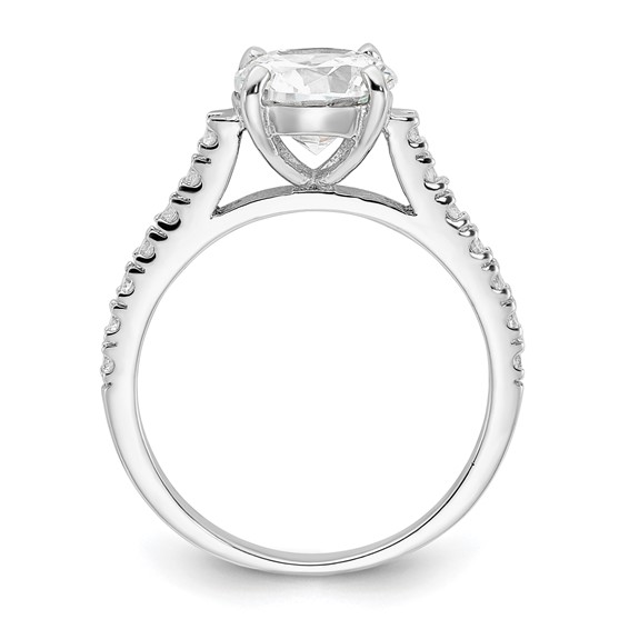 Cheryl M Sterling Silver Rhodium-plated Polished CZ Ring