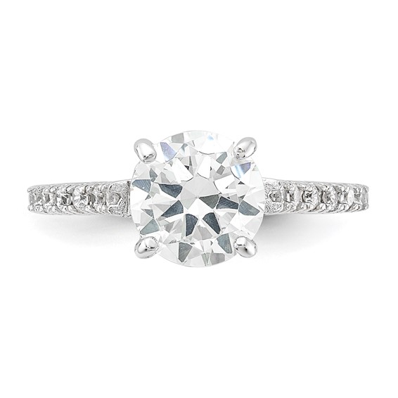 Cheryl M Sterling Silver Rhodium-plated Polished CZ Ring