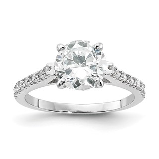 Cheryl M Sterling Silver Rhodium-plated Polished CZ Ring