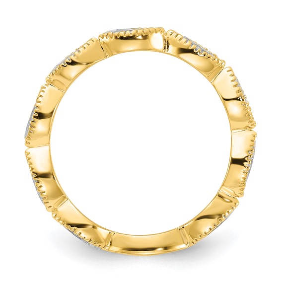 Sterling Silver CZ Milgrain Ring