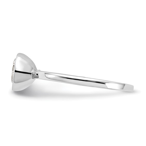 Cheryl M Sterling Silver Rhodium-plated Polished Bezel Set CZ Ring