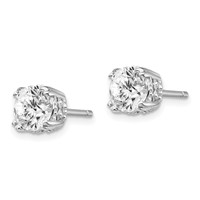 Cheryl M Sterling Silver Rhodium-plated Round Brilliant-cut 6.5mm CZ Post Stud Earrings view 2