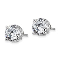 Cheryl M Sterling Silver Rhodium-plated Brilliant-cut CZ 8mm Stud Post Earrings view 2