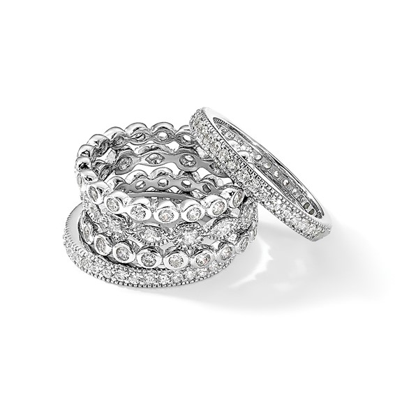 Sterling Silver Stackable CZ Ring Set