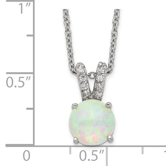 Sterling Silver CZ & Lab Cr. Opal Necklaces