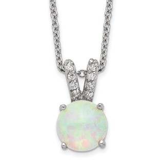 Sterling Silver CZ & Lab Cr. Opal Necklaces