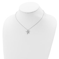 Cheryl M Sterling Silver Rhodium-plated Brilliant-cut CZ Starfish Necklace, 18" view 3