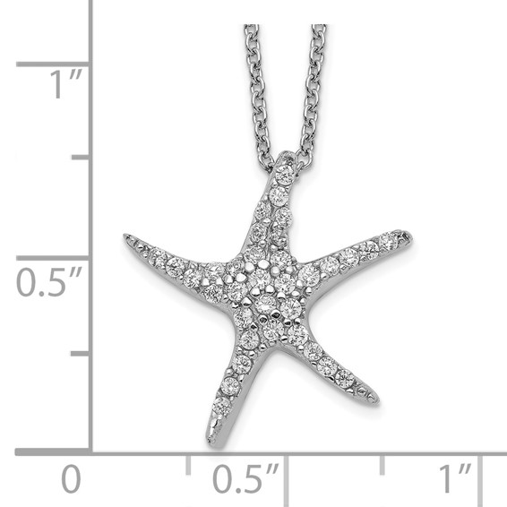 Sterling Silver CZ Starfish Necklaces