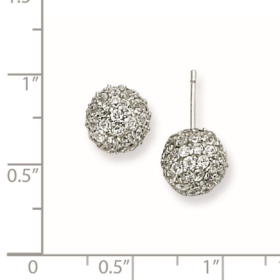 Sterling Silver CZ Post Earrings