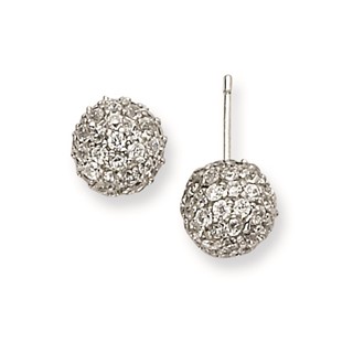 Sterling Silver CZ Post Earrings