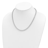 Cheryl M Sterling Silver Rhodium-plated Brilliant-cut CZ Necklace, 18" view 4