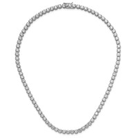 Cheryl M Sterling Silver Rhodium-plated Brilliant-cut CZ Necklace, 18" view 5
