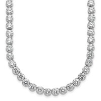 Cheryl M Sterling Silver Rhodium-plated Brilliant-cut CZ Necklace, 18" view 1
