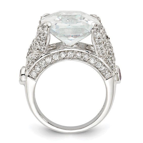 Sterling Silver CZ Square Ring
