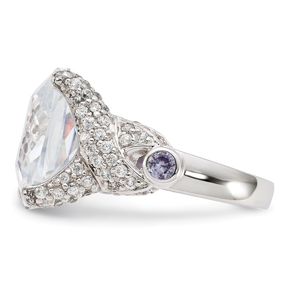 Sterling Silver CZ Square Ring