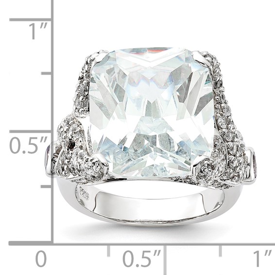 Sterling Silver CZ Square Ring