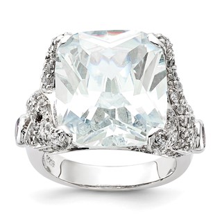 Sterling Silver CZ Square Ring