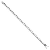Cheryl M Sterling Silver Rhodium-plated Brilliant-cut CZ Tennis Bracelet, 7" view 2