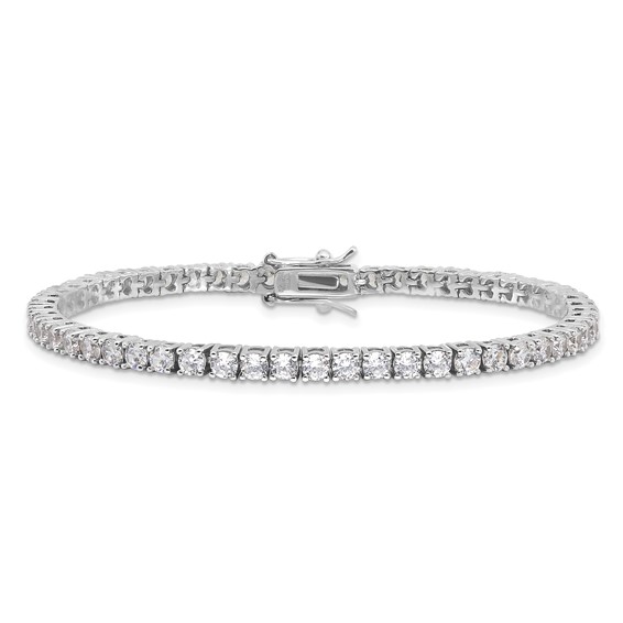 Cheryl M Sterling Silver Rhodium-plated Brilliant-cut CZ 7 Inch Tennis Bracelet