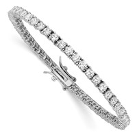 Cheryl M Sterling Silver Rhodium-plated Brilliant-cut CZ Tennis Bracelet, 7" view 4