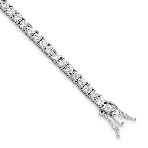 Cheryl M Sterling Silver Rhodium-plated Brilliant-cut CZ Tennis Bracelet, 7"