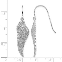 Cheryl M Sterling Silver Rhodium-plated Brilliant-cut CZ Angel Wing Shepherd Hook Dangle Earrings view 4