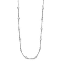 Cheryl M Sterling Silver Rhodium-plated Brilliant-cut Round CZ 42 Station Necklace, 36" view 2